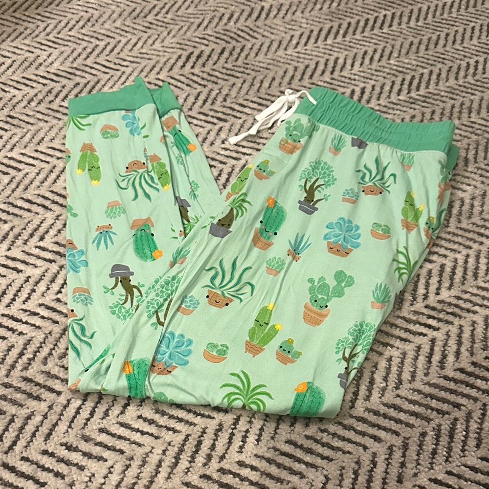 🌲Succulent Print Bamboo Pajama Pants